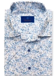 Ocean Print Camp Men Short Sleeve Shirt | David Donahue Short Sleeve Shirts Collection | Sam's Tailoring Fine Men's Clothing