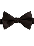 Black Satin Pre-Tied Bow Tie | David Donahue Bow Ties Collection | Sam's Tailoring Fine Men's Clothing