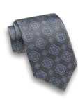 Charcoal Medallion Silk Tie | David Donahue Ties Collection | Sam's Tailoring Fine Men's Clothing