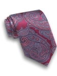Berry & Blue Paisley Jacquard Silk Tie | David Donahue Ties Collection | Sam's Tailoring Fine Men's Clothing