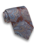 Chocolate & Blue Paisley Jacquard Silk Tie | David Donahue Ties Collection | Sam's Tailoring Fine Men's Clothing