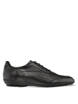 Black Hybrid Leather Calfskin Men's Sneaker | Mezlan Men's Casual Shoes | Sam's Tailoring Fine Men's Clothing