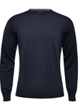 Navy Solid Light Gauge Crew Neck Knit Sweater | Emanuel Berg Sweaters Collection | Sam's Tailoring Fine Men's Clothing
