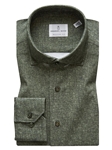 Green Solid Modern 4Flex Stretch Knit Shirt | Emanuel Berg Shirts | Sam's Tailoring Fine Men Clothing