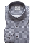 Navy, Grey & Blue Geomatric 4Flex Stretch Knit Shirt | Emanuel Berg Sport Shirts | Sam's Tailoring Fine Men Clothing