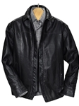 Black Antiqued Leather Shirt Men's Jacket | Marcello Sport Outerwear Collection | Sam's Tailoring Fine Men's Clothing