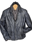 Black Dean Charcoal Smoke Leather Jacket | Marcello Sport Outerwear Collection | Sam's Tailoring Fine Men's Clothing