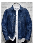 Denim Biker Nappa Leather Men's Coat Jacket | Marcello Sport Outerwear Collection | Sam's Tailoring Fine Men's Clothing