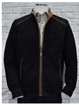 Black Vanderbilt Exclusive Suede Men's Jacket | Marcello Sport Outerwear Collection | Sam's Tailoring Fine Men's Clothing