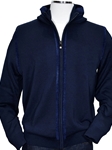 Navy Chester Knit Hoodie Merino Wool Sweater | Marcello Sport Sweaters Collection | Sam's Tailoring Fine Men's Clothing