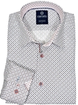 White Roll Collar Herringbone Tear Drop Shirt | Marcello Sport Shirts Collection | Sam's Tailoring Fine Men's Clothing