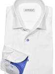 White Cotton Sateen Roll Collar Men's Shirt | Marcello Sport Shirts Collection | Sam's Tailoring Fine Men's Clothing