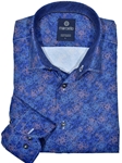 Navy Multi Floral Paisley Long Sleeve Shi | Marcello Sport Shirts Collection | Sam's Tailoring Fine Men's Clothingrt