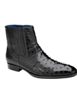 Black Roger Ostrich Quill Chelsea Men's Boot | Belvedere Boots Collection | Sam's Tailoring Fine Men's Clothing
