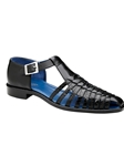 Black Genuine American Alligator Mario Sandal | Belvedere Causal Shoes Collection | Sam's Tailoring Fine Men's Clothing