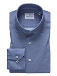 Navy & White Geometric Modern 4Flex Stretch Knit Shirt | Emanuel Berg Shirts Collection | Sam's Tailoring Fine Men Clothing