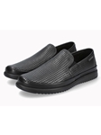Black Leather Lining Grain Leather Slip On Shoe | Mephisto Men's Shoes Collection  | Sam's Tailoring Fine Men Clothing
