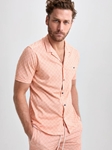 Orange Retro Short Sleeve Print Men's Jersey Shirt | Stone Rose Short Sleeve Shirts Collection | Sams Tailoring Fine Men Clothing