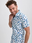 White Natural Poplin Citrus Short Sleeve Print Shirt | Stone Rose Short Sleeve Shirts Collection | Sams Tailoring Fine Men Clothing