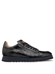 Black Genuine Crocodile Grid Swing-Toe Sneaker | Mezlan Casual Shoes | Sam's Tailoring Fine Men's Clothing