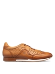 Tan Laceless Patina Perf Artisanal Leather Sneaker | Mezlan Casual Shoes | Sam's Tailoring Fine Men's Clothing