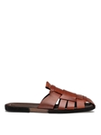 Cognac Italian Calfskin Backless Fisherman Sandal | Mezlan Casual Shoes | Sam's Tailoring Fine Men's Clothing