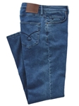 Medium Blue Knit Jack Fit Stretch Men Denim | Jack Of Spades Jack Fit Jeans Collection | Sam's Tailoring Fine Mens Clothing