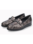 Graphite Leather Reptile Print Women Moccasin | Mephisto Women Slip-Ons | Sam's Tailoring Fine Women's Shoes