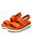 Burnt Orange Leather Velvet Air Relax Women's Sandal | Mephisto Women Sandals | Sam's Tailoring Fine Women's Shoes