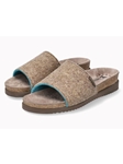 Taupe Textile Uni. Flat Heel Women's Cork Sandal | Mephisto Women Cork Sandals | Sam's Tailoring Fine Women's Shoes