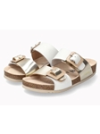 White Leather Smooth Women's Corkfootbed Sandal | Mephisto Women Cork Sandals | Sam's Tailoring Fine Women's Shoes