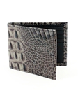 Grey Italian Hornback Croc Calfskin Leather Billford Wallet | Torino Leather Wallets | Sam's Tailoring Fine Men's Clothing