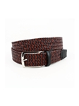 Black/Cognac Italian Braided Stretch Leather Cording Belt | Torino Leather Belts Collection | Sam's Tailoring Fine Men's Clothing