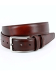 Mahogany Hand Antiqued Italian Calfskin Leather Belt | Torino Leather Belts Collection | Sam's Tailoring Fine Men's Clothing