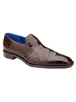 Chocolate Brown Genuine Alligator Genova Slip On | Belvedere Dress Shoes Collection | Sam's Tailoring Fine Men's Clothing