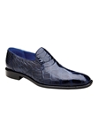 Navy Genuine Alligator Genova Men's Slip On Shoe | Belvedere Dress Shoes Collection | Sam's Tailoring Fine Men's Clothing