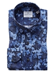 Dark Blue Fine Prints Poplin Stretch Men's Casual Shirt | Emanuel Berg Casual Shirts Collection | Sam's Tailoring Fine Men Clothing
