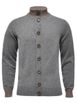 Medium Grey Button Closure Premium Men's Cardigan | Emanuel Berg Sweaters Collection | Sam's Tailoring Fine Men Clothing