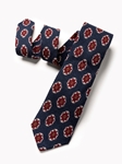 Navy Neat Medallion Pattern Men's Tie | Gitman Bros. Ties Collection | Sam's Tailoring Fine Men Clothing