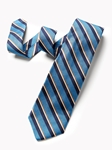 Sky Blue Regimental Stripe Pattern Men Tie | Gitman Bros. Ties Collection | Sam's Tailoring Fine Men Clothing