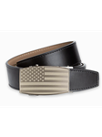 Black USA Flag Pewter Aston 1 3/8" Strap Dress Belt | NexBelt Dress Belts | Sam's Tailoring Fine Men's Clothing