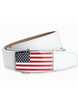 White USA Flag Aston 1 3/8" Strap Men Dress Belt | NexBelt Dress Belts | Sam's Tailoring Fine Men's Clothing
