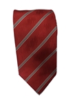 Red With Black & White Stripe Men's XL Tie | Santostefano XL Ties | Sam's Tailoring Fine Men's Clothing