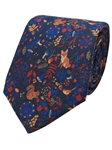 Navy Printed Fox/Squirrel Men's Silk/Wool Tie | Gitman Bros. Ties Collection | Sam's Tailoring Fine Men Clothing