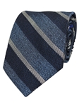 Blue Woven Stripe Silk/Cotton Men's Tie | Gitman Bros. Ties Collection | Sam's Tailoring Fine Men Clothing