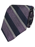 Purple Woven Stripe Silk/Cotton Men's Tie | Gitman Bros. Ties Collection | Sam's Tailoring Fine Men Clothing
