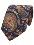 Navy Printed Twill Paisley Men's Silk Tie | Gitman Bros. Ties Collection | Sam's Tailoring Fine Men Clothing