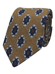 Brown Printed Medallion Wool Tie | Gitman Bros. Ties Collection | Sam's Tailoring Fine Men Clothing