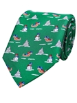 Green Printed Snowman Silk Tie | Gitman Bros. Ties Collection | Sam's Tailoring Fine Men Clothing