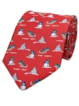 Red Printed Snowman Silk Men Tie | Gitman Bros. Ties Collection | Sam's Tailoring Fine Men Clothing